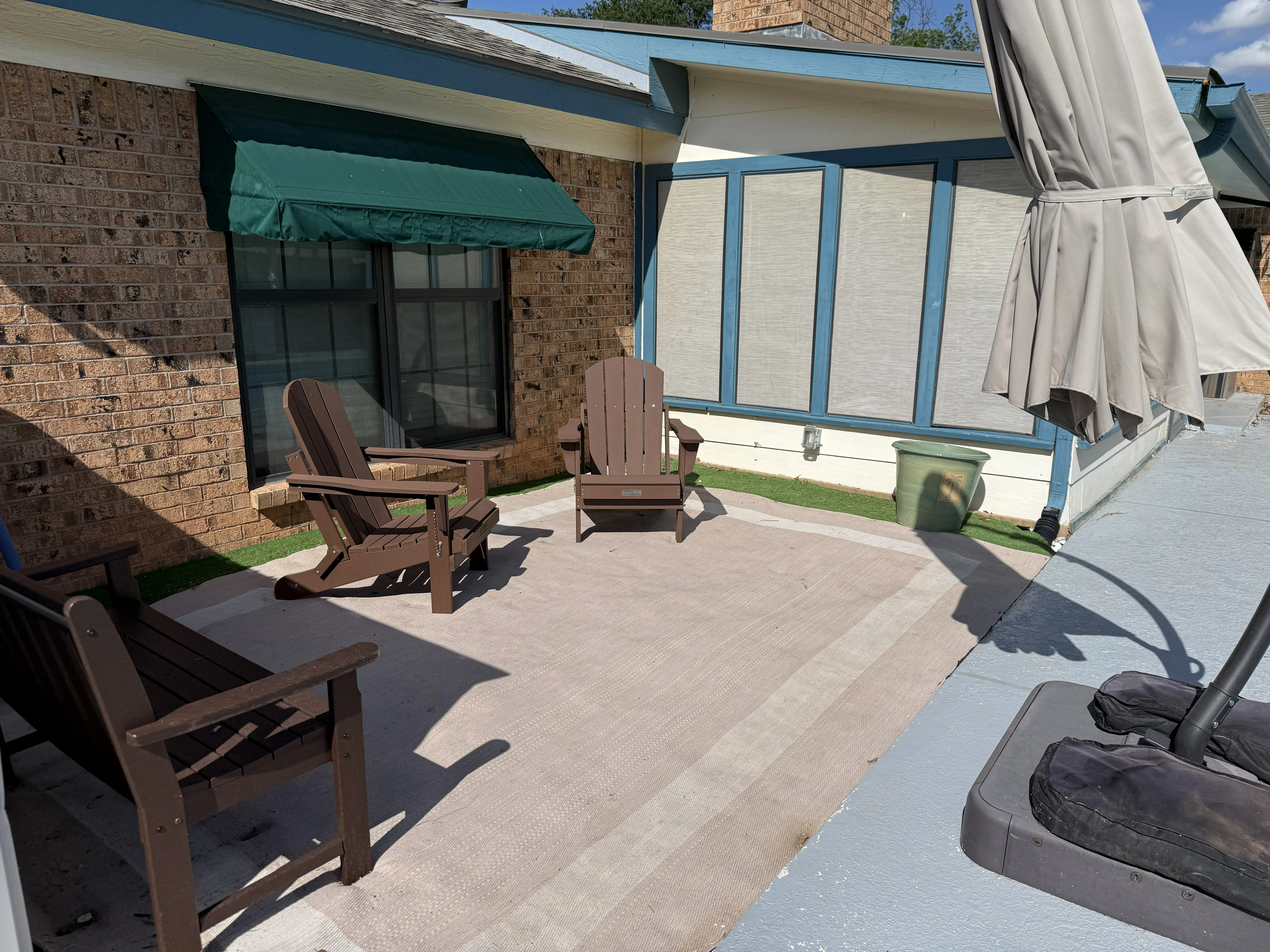 Backyard seating area